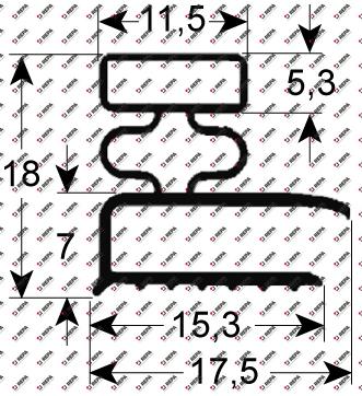 refrigeration gasket profile 9031 W 463mm L 725mm