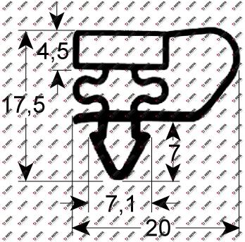 refrigeration gasket profile 9153 W 560mm L 695mm