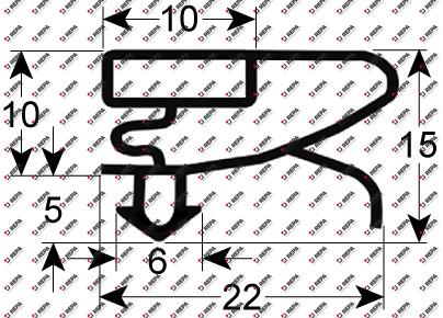 refrigeration gasket profile 9753 W 287mm L 490mm