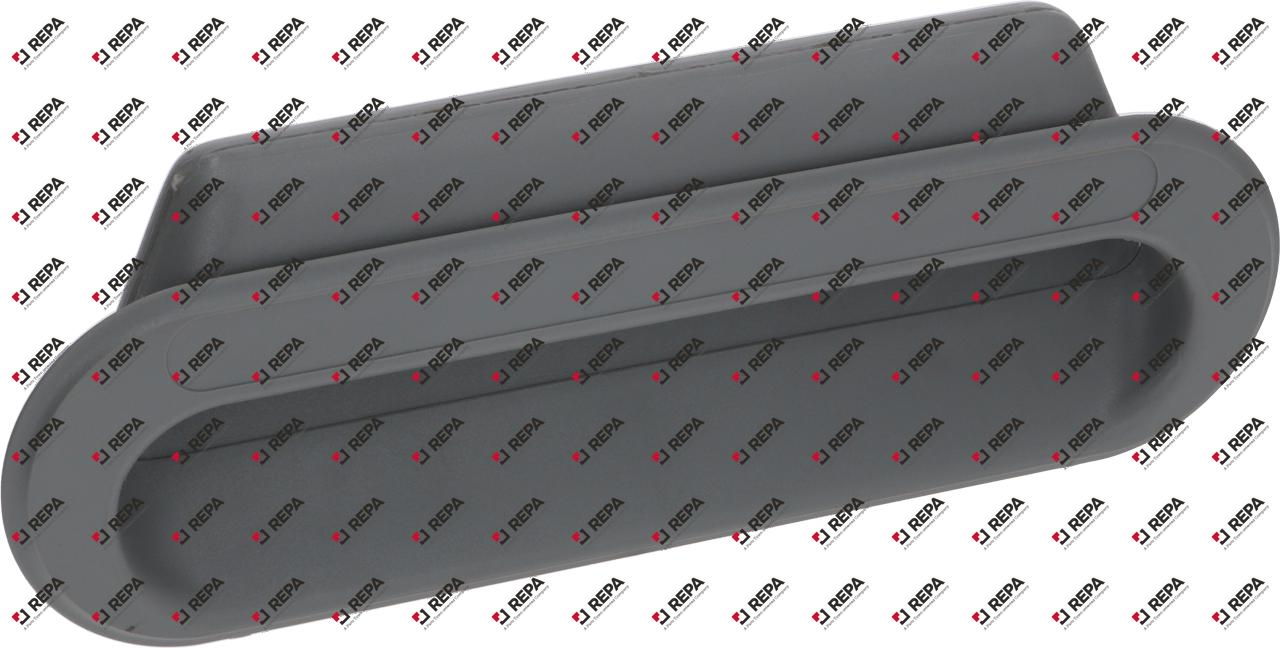 Grip shell plastic grey L 250 mm H 90 mm