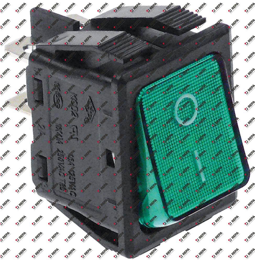 Rocker switch mounting measurements 30x22mm green