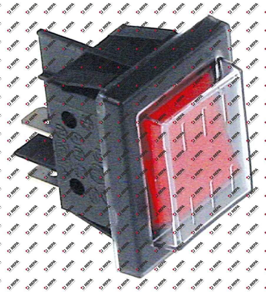 Rocker switch mounting measurements 30x22mm red
