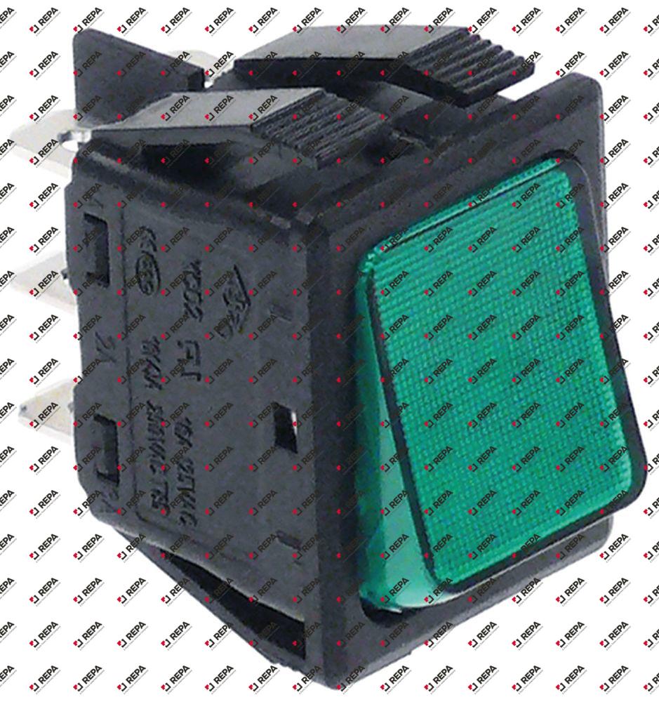 Rocker switch mounting measurements 30x22mm green