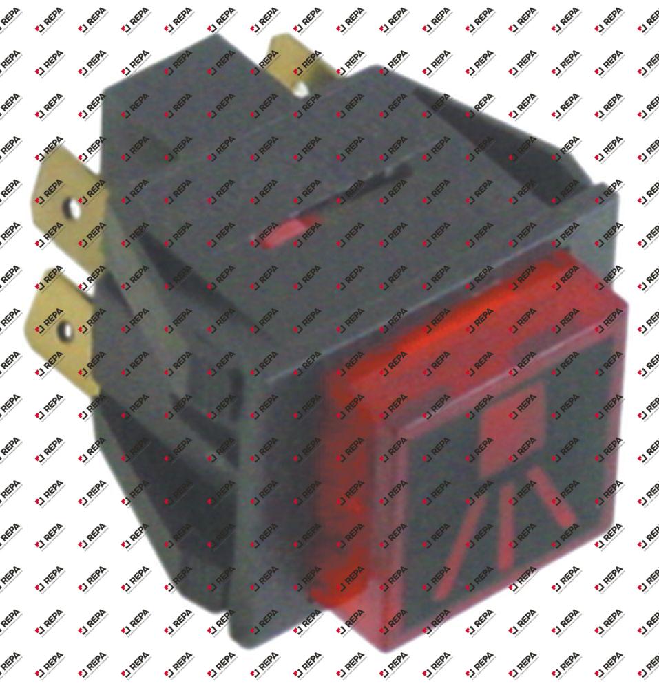 στιγμιαίος διακόπτης start διαστ. τοποθέτ. 27,2x22,2mm κόκκινο 2NO  250V