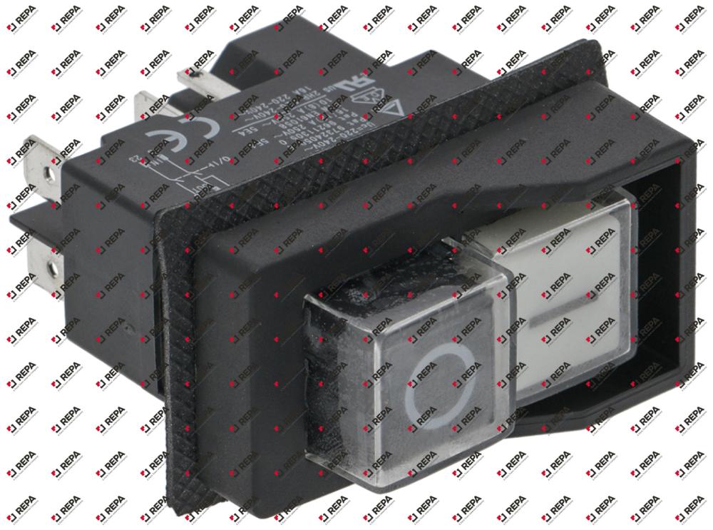 Drucktaster Einbaumaß 45x22mm schwarz/weiß 2NO