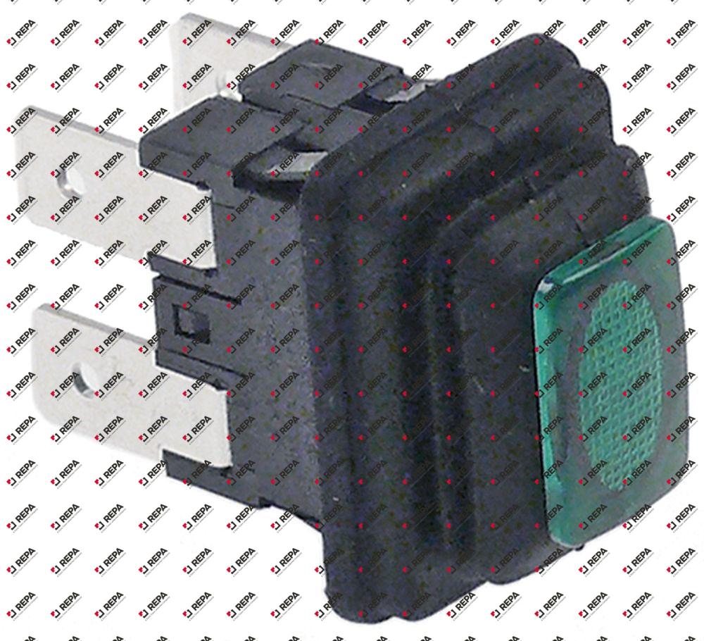Druckschalter Einbaumaß 19x13mm grün 2NO 250 V