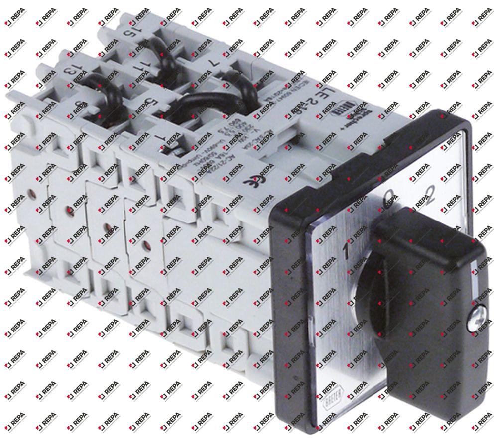 Rotary switch 16 A shaft ø 8x9mm shaft L 20 mm