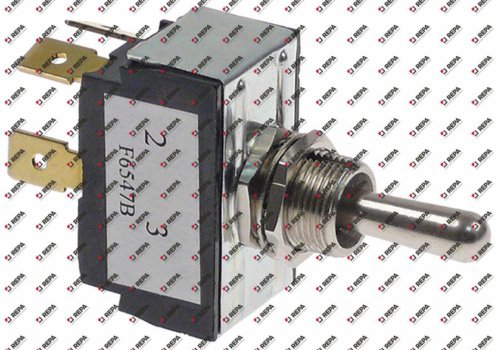 Toggle switch 250 V 2NO 15 A thread M12x0.75