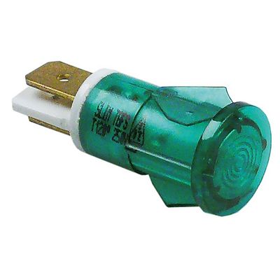 ενδεικτική λυχνία ø 13mm 230V πράσινο σύνδεσμος αρσενικό εξάρτημα 6,3mm