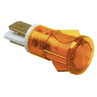 ενδεικτική λυχνία ø 13mm 230V κίτρινο σύνδεσμος αρσενικό εξάρτημα 6,3mm