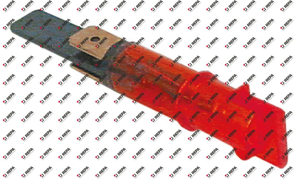 ενδεικτική λυχνία ø 9mm 230V κόκκινο σύνδεσμος αρσενικό εξάρτημα 6,3mm