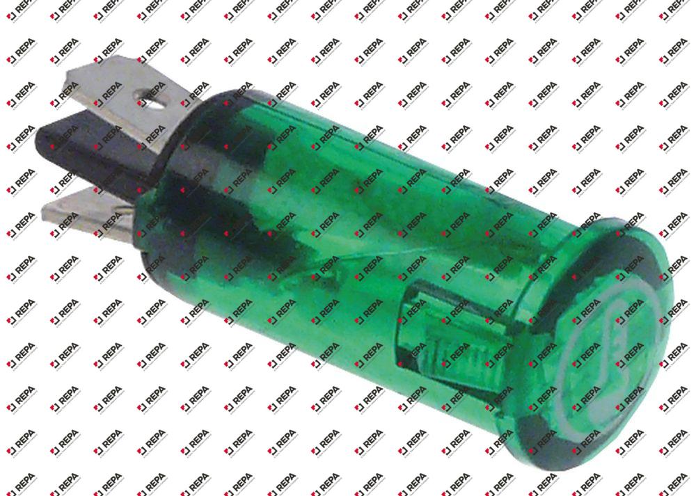 Kontrolllampe 230V grün, für Bohrung Ø 13mm