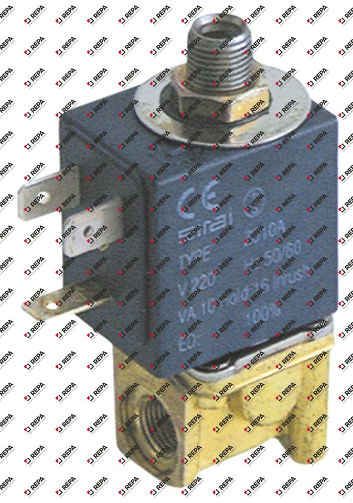 ηλεκτρομαγνητική βαλβίδα ορείχαλκος DN 16mm σύνδεσμος 42948 Μ 265mm 3-οδοί 230VAC  SIRAI