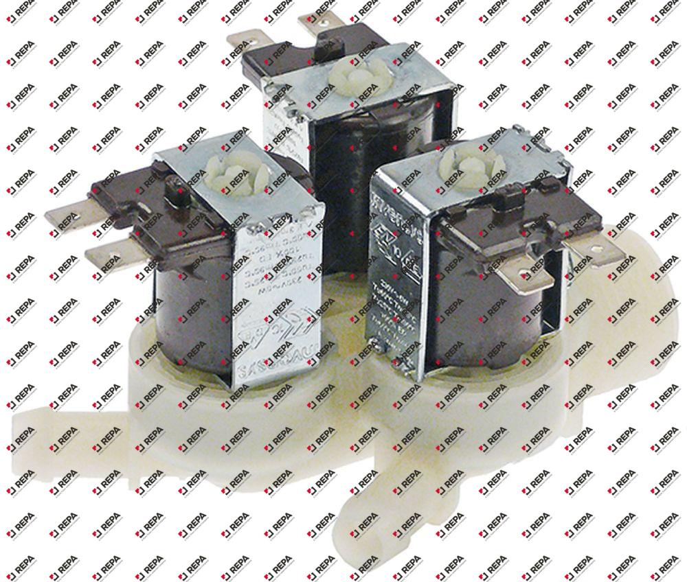 solenoid valve triple straight 230VAC inlet 3/4"