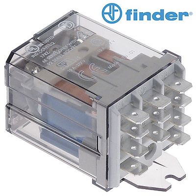 ρελέ ισχύος FINDER  12VDC  16A 3CO  σύνδεσμος αρσενικό εξάρτημα 6,3mm
