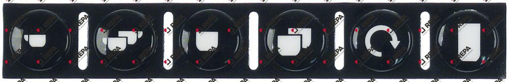 μεμβράνη πληκτρολογίου Μ 110mm W 165mm μαύρο κουμπιά 6