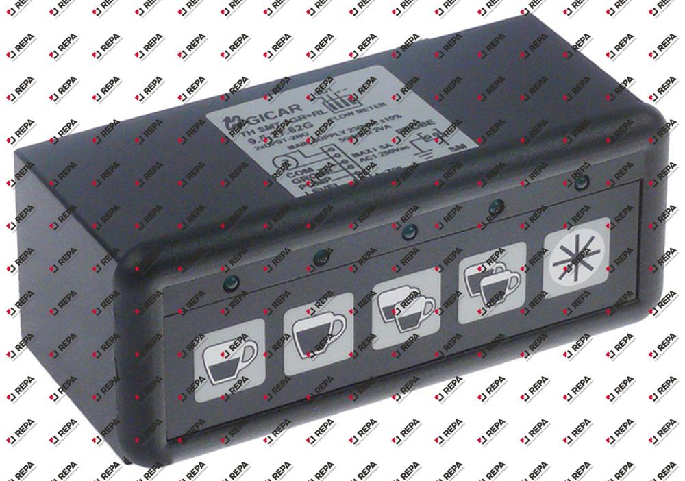 πληκτρολόγιο Μ 120mm W 50mm 230V μαύρο κουμπιά 5 τύπος TH SMT 1GR+RL  φωτισμός LED