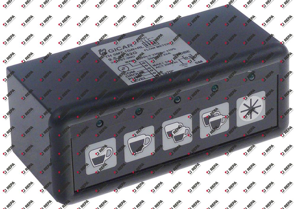 πληκτρολόγιο Μ 120mm W 50mm 230V μαύρο/λευκό με βραχυκυκλωτήρα κουμπιά 5 τύπος TH SMT 1GR+RL