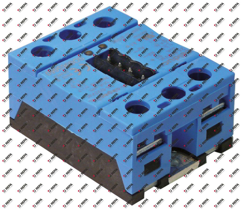 Aansluitblok solidstate relais fasen 2 50A 24-600V