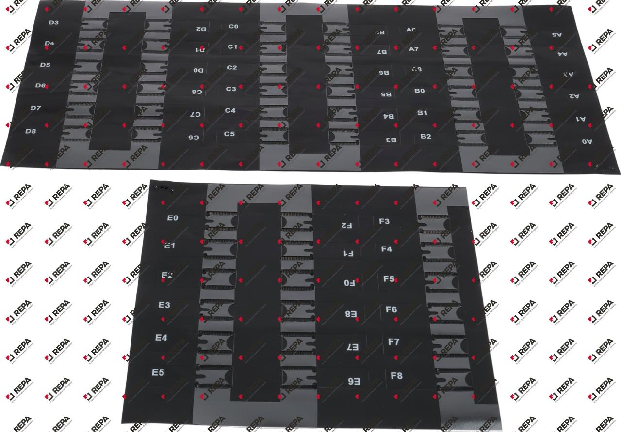 Selection label set A0/A8-F0/F8 printed 52x17