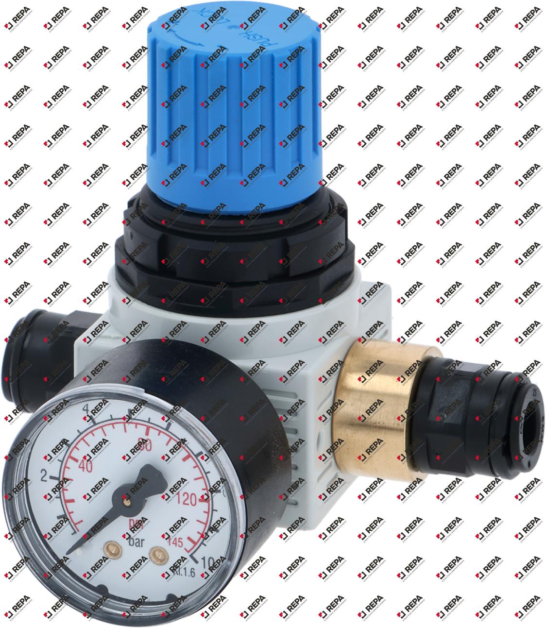 Pressure reducer adjustable range 2.5–8 bar with