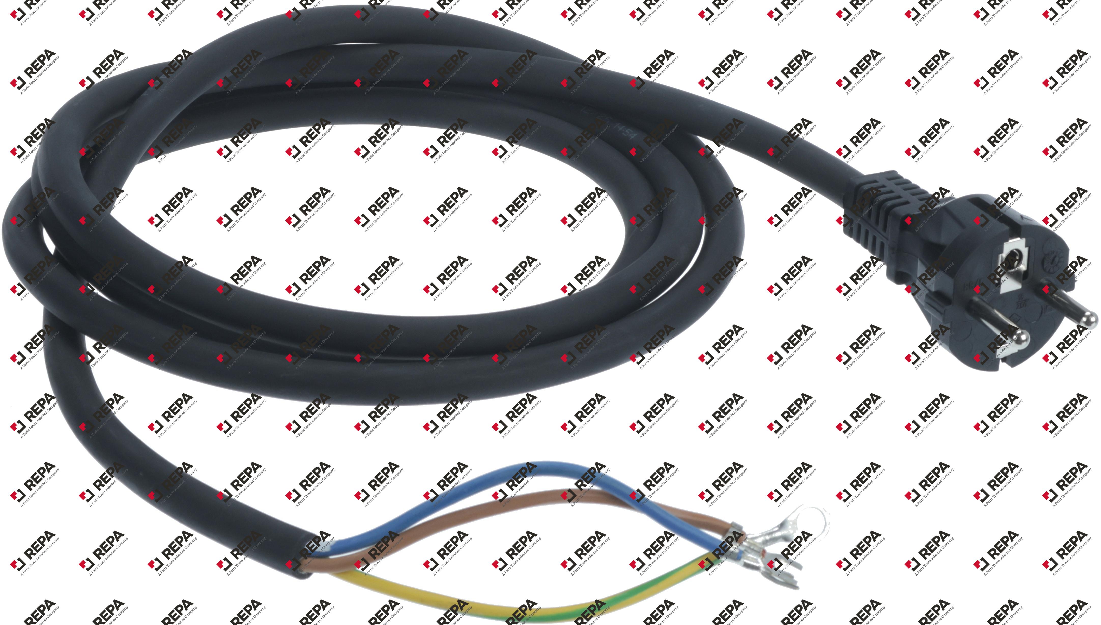 H07RN-F 3X1.5 BLACK POWER CABLE 3MT SCHUKO PLUG