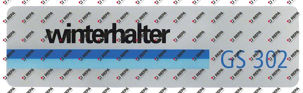 Schild für Spülmaschine "winterhalter GS 302"