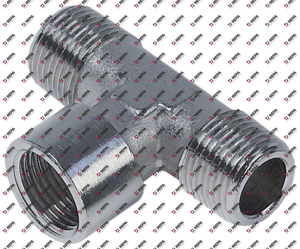 T-Stück Gewinde 3/8" AG - 3/8" IG - 3/8" AG