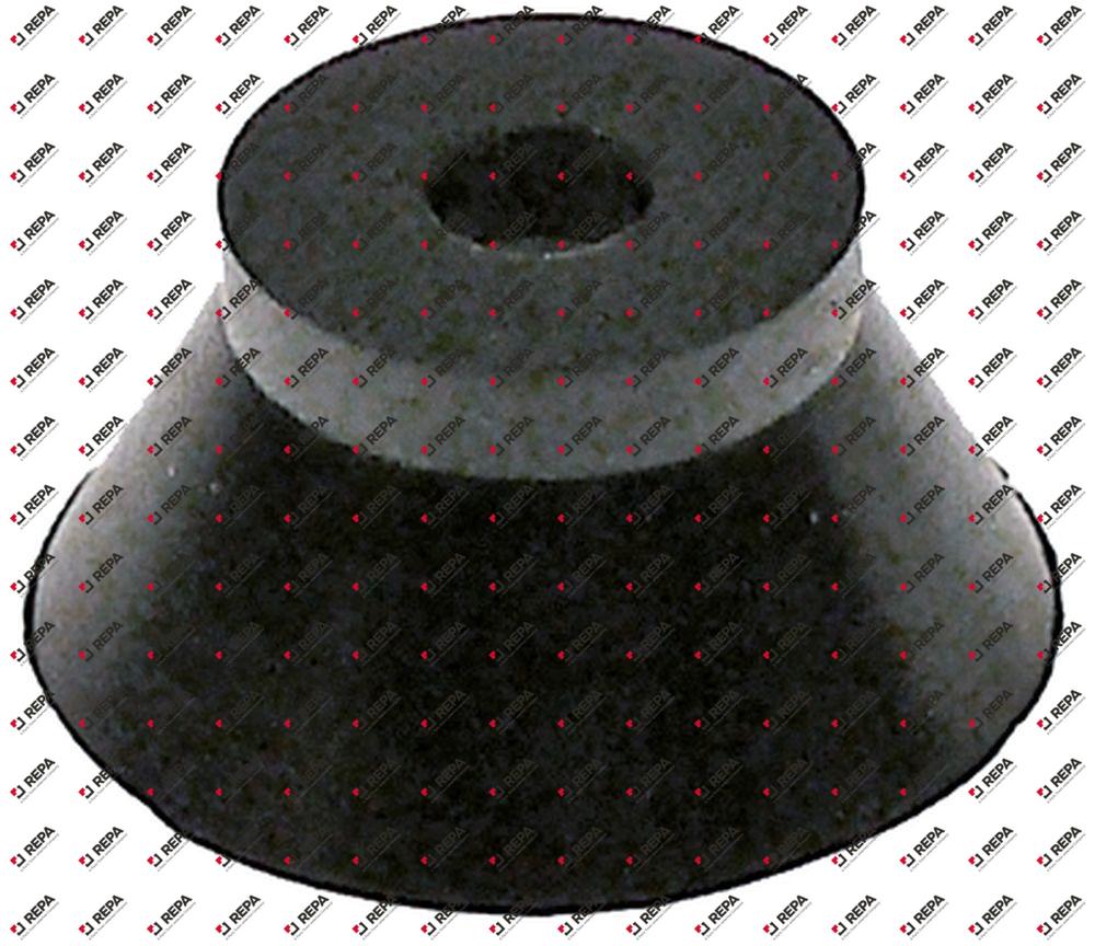 piede ø 28mm H 14mm gomma foro ø 6,5mm con. 1 pz