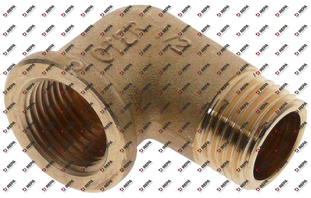 angle piece thread 1/2" ET - 1/2" IT brass