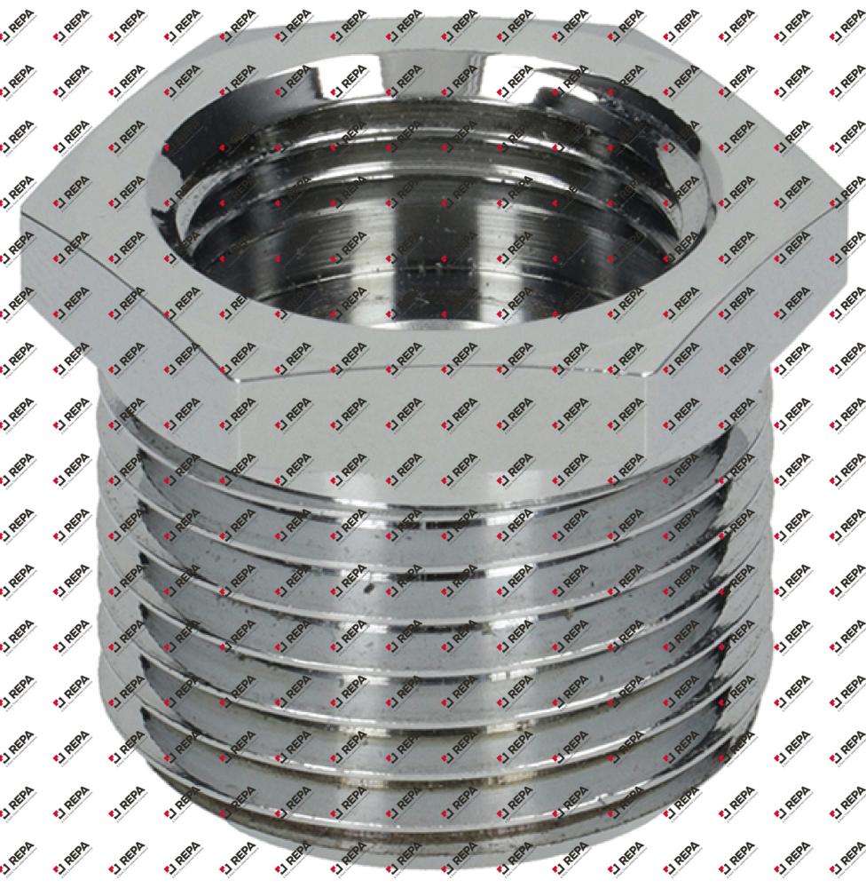 Adapter Gewinde 1/2" - 3/8" Messing verchromt