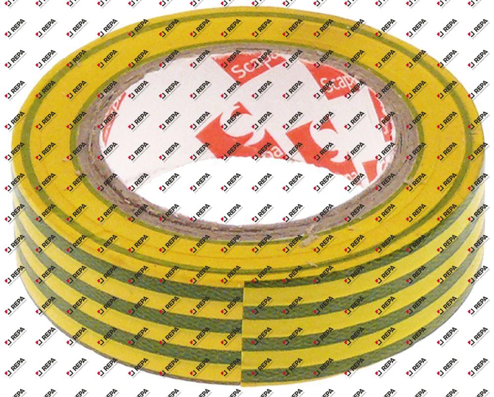 Isolierband PVC gelb/grün B 15 mm