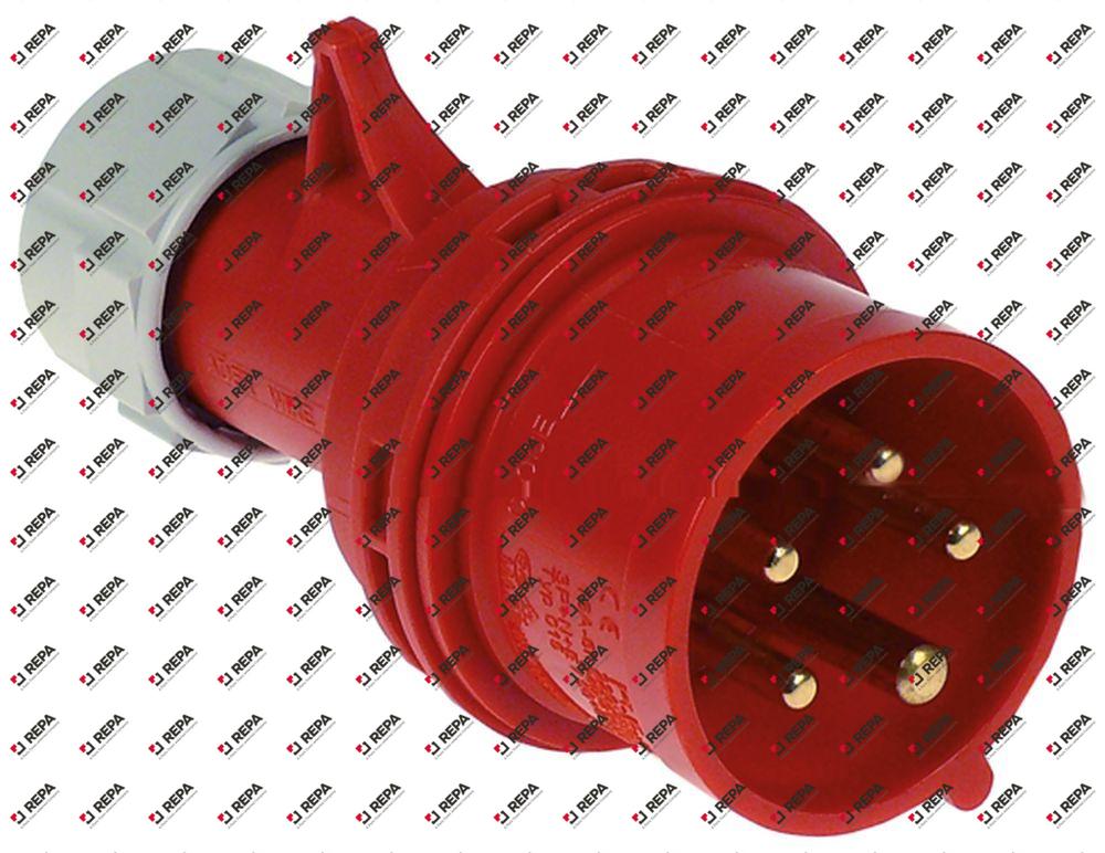 Stecker gerade 5 -polig CEE Schutzart IP44