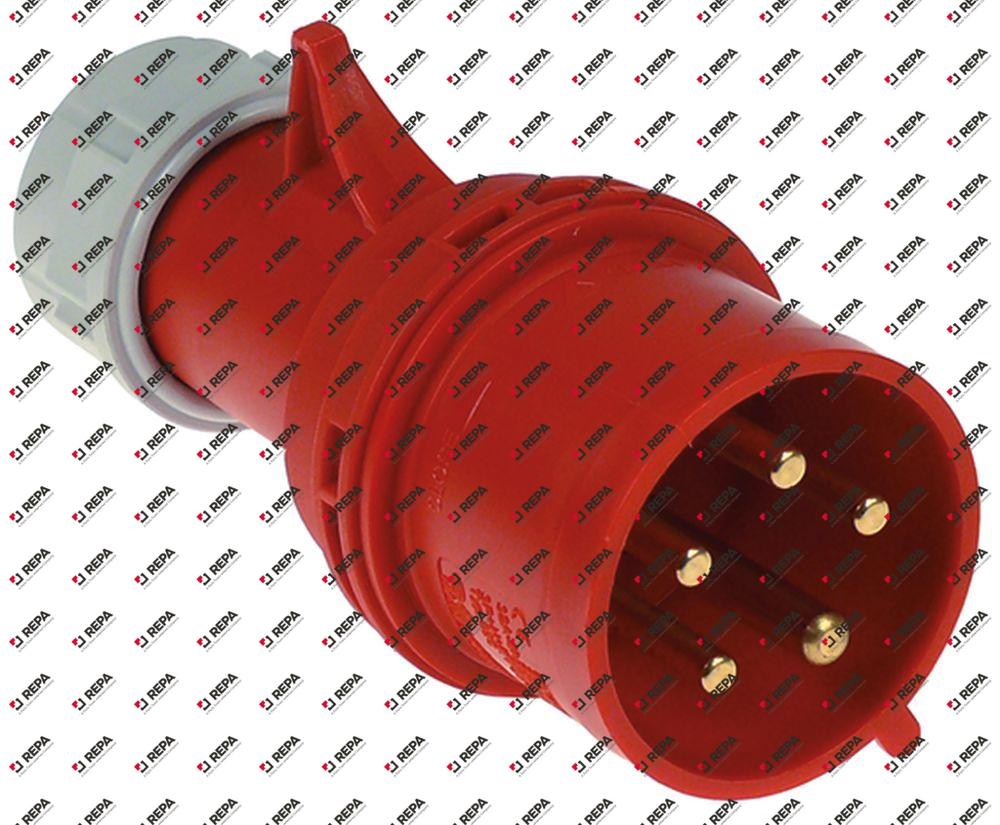 Stecker gerade 5 -polig CEE Schutzart IP44