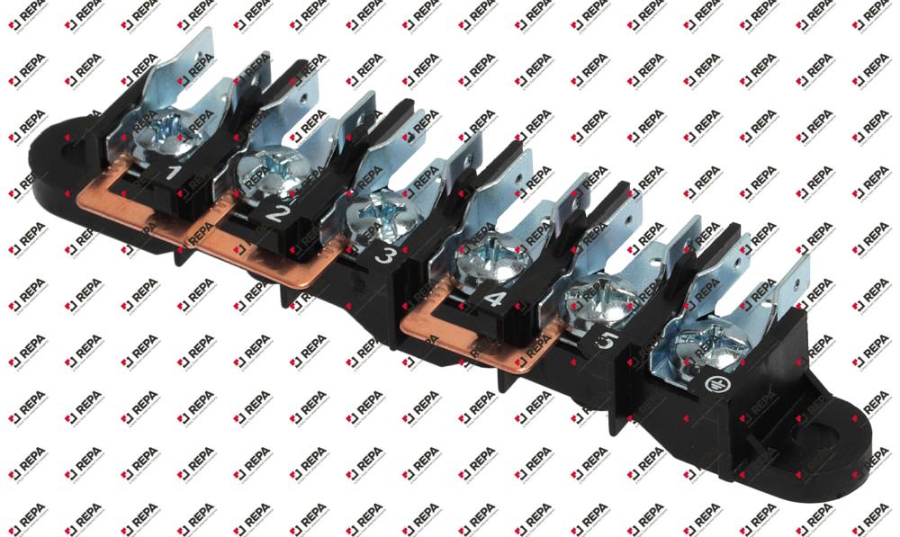 borne de conexión 6 polos máx. 40A máx. 450V