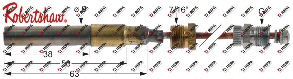 thermopile L 36" - 915mm probe ø 9mm probe L 38mm