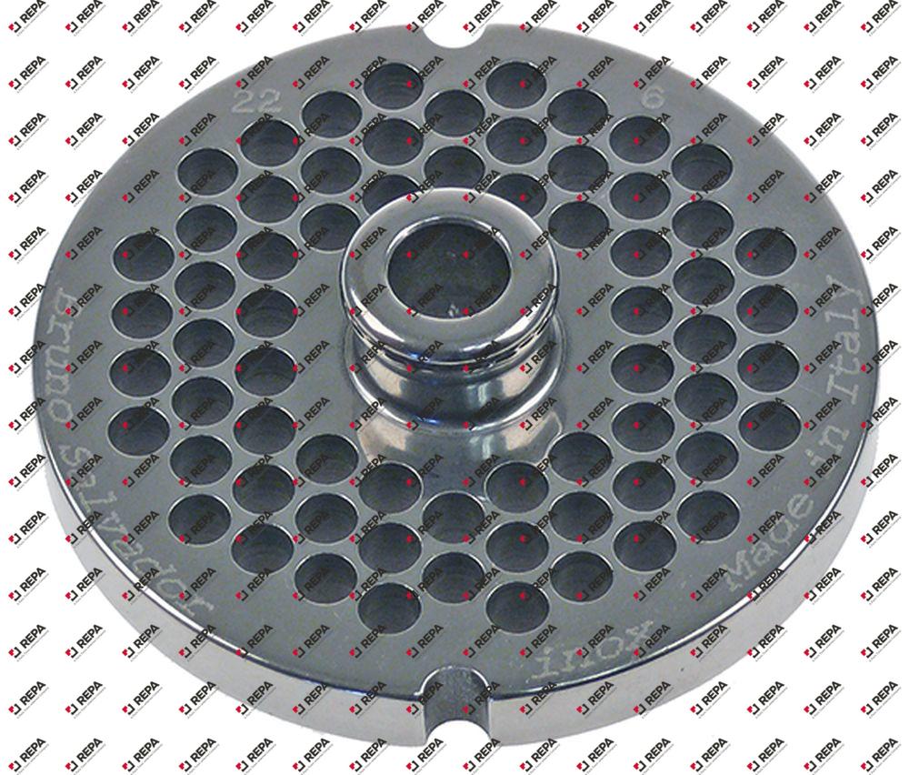 Plateau à trous acier inox ø 82,7mm trou ø 6mm