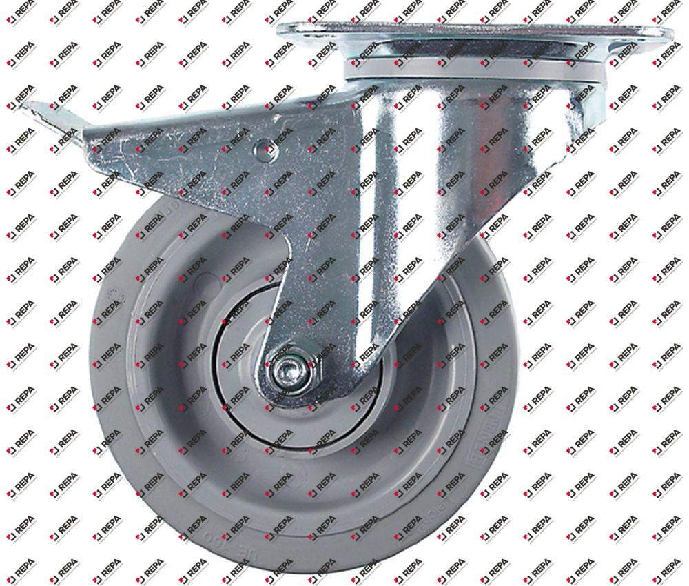 Swivel castor plate fixing hole distance 105x77mm