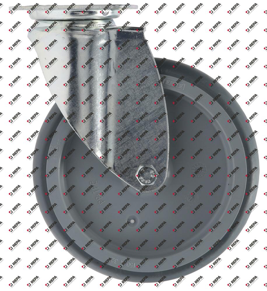 Swivel castor plate fixing