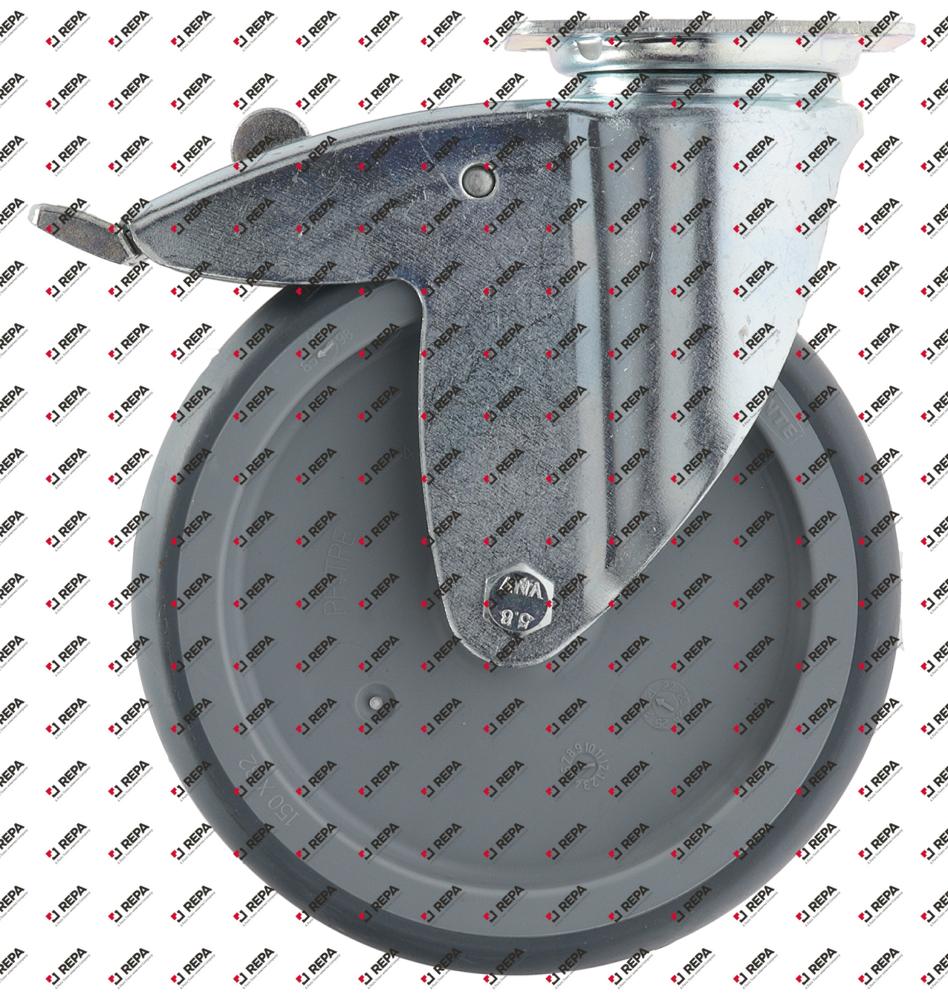 Swivel castor plate fixing