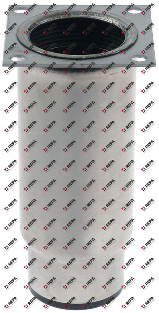 Pied d'appareil tube ø 58mm inox dist.trou 56x56mm