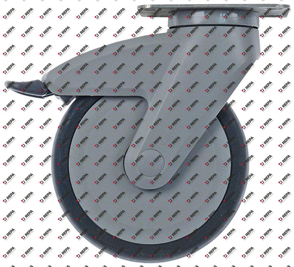 Swivel castor plate fixing hole distance 75x50mm