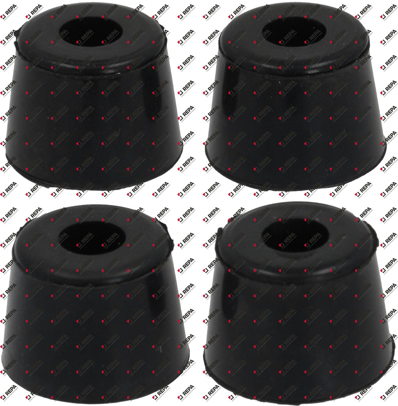 piede ø 25mm H 28,5mm foro ø 4mm gomma conf. 4 pz