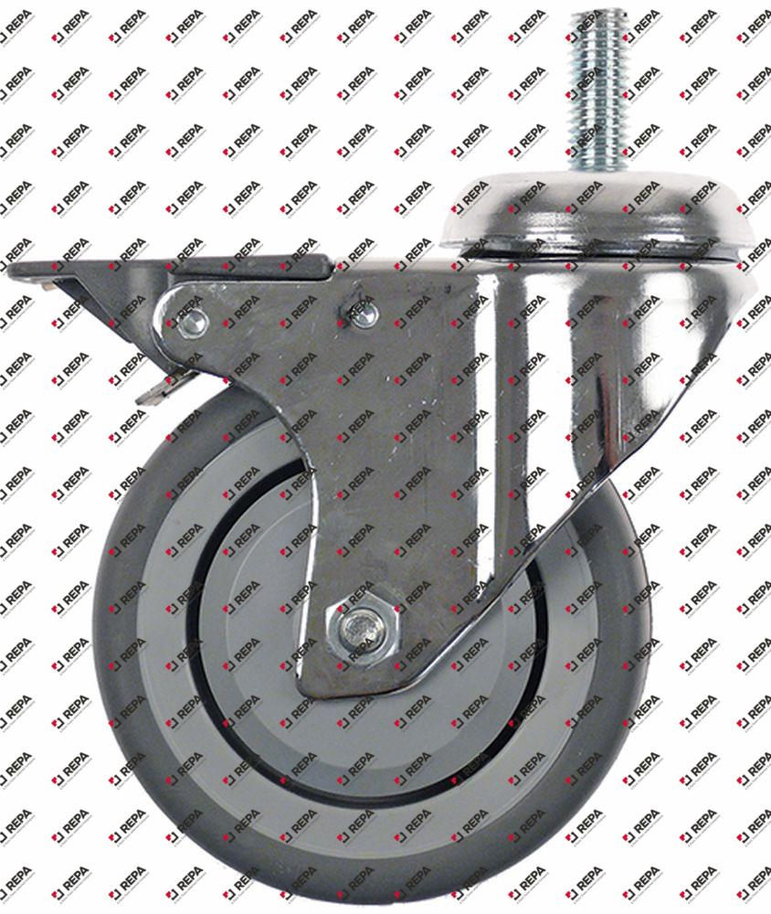 Lenkrolle Gewinde H 132 mm mit Totalfeststeller