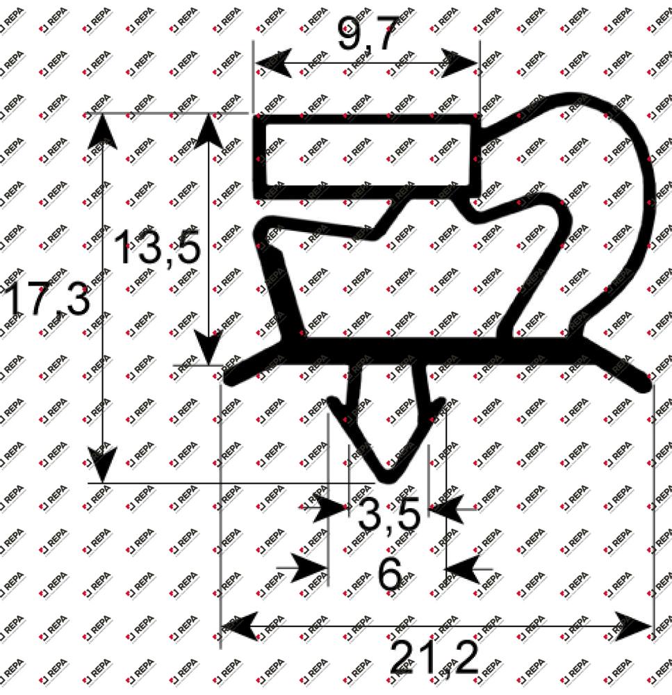 Kältedichtung Profil 9048 B 465 mm L 618 mm