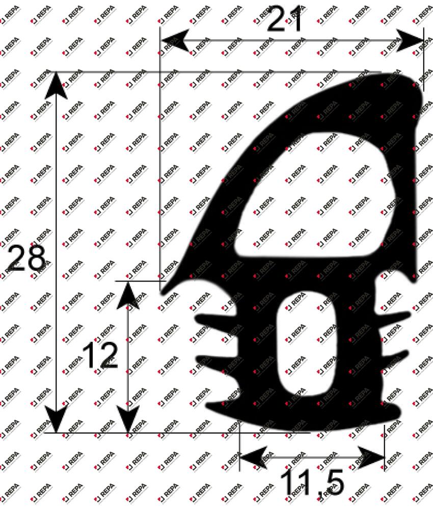 door seal profile 2695 perimeter 2200mm