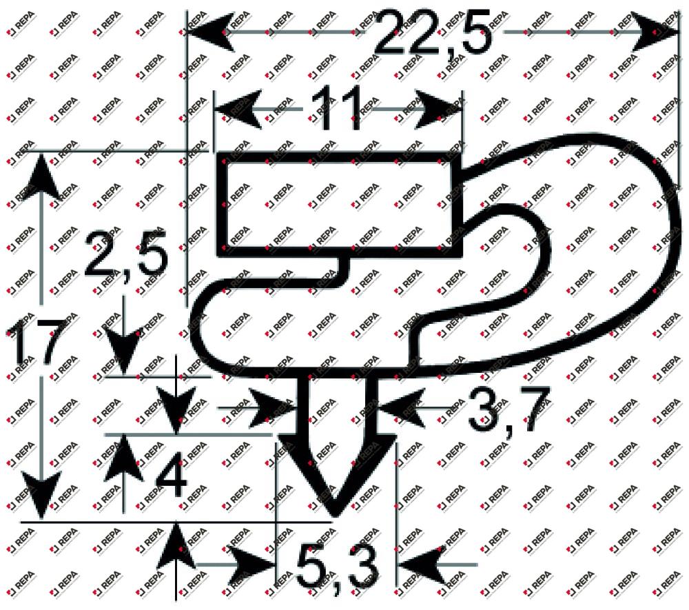refrigeration gasket profile 9161 W 420 mm