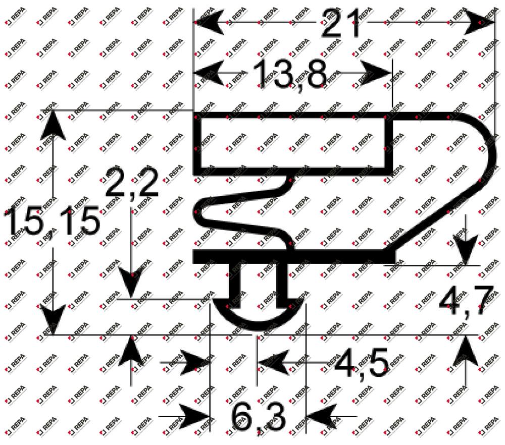 Kältedichtung Profil 9704 B 1632 mm L 661 mm