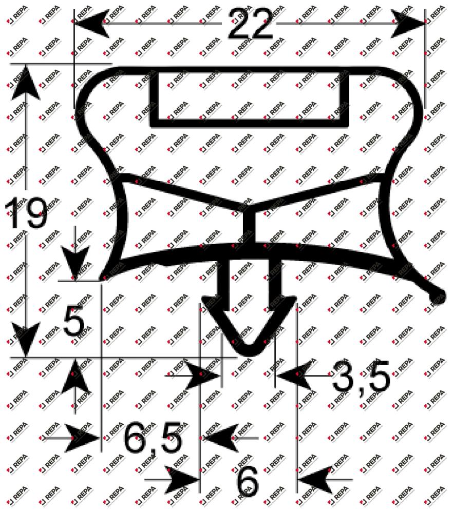 Refrigeration gasket profile 9794 W 408mm L 630mm