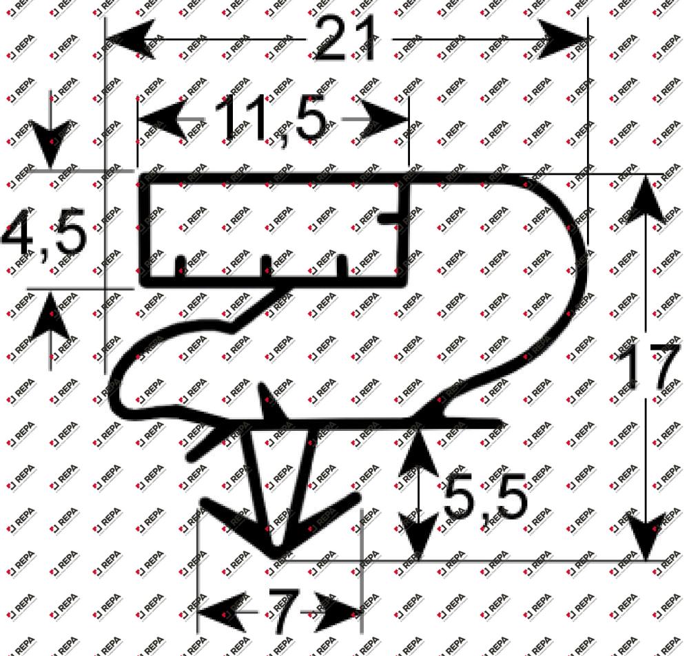 Kältedichtung Profil 9705 B 515mm L 785mm Steckmaß